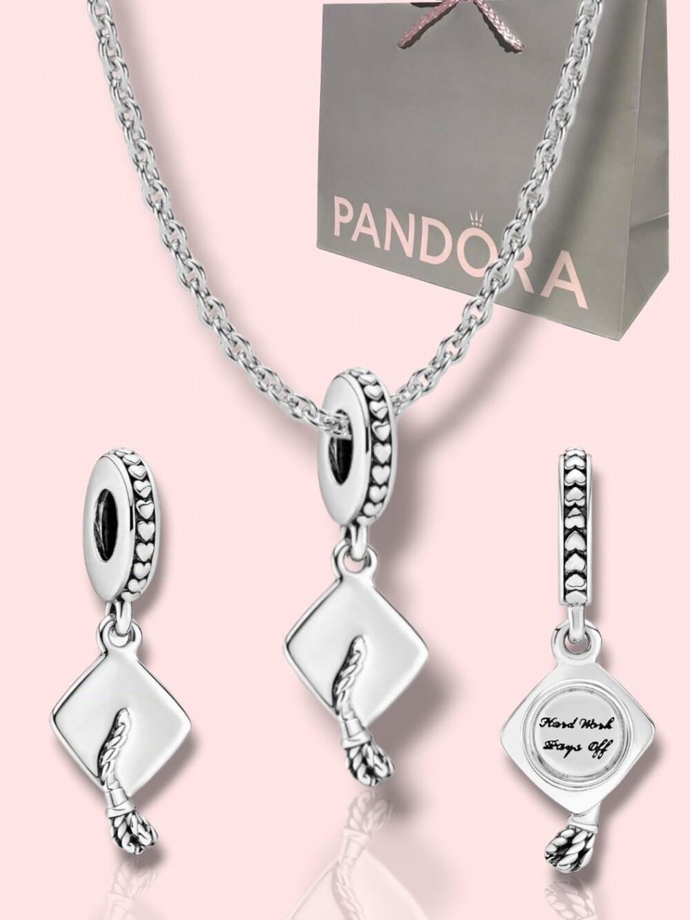 PANDORA Sterling Silver Graduation Cap Dangle Charm